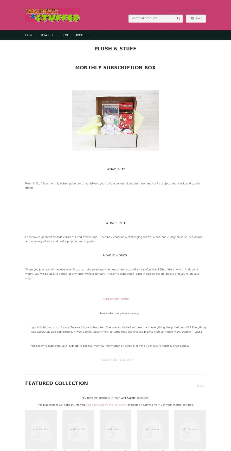 smartoyzandstuffed.com shopify website screenshot