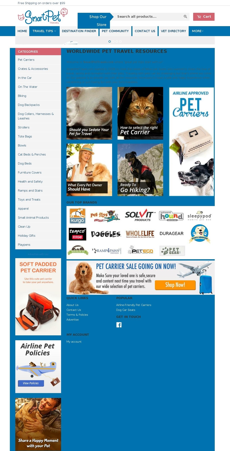 smartpettravel.com — Shopify storefront screenshot