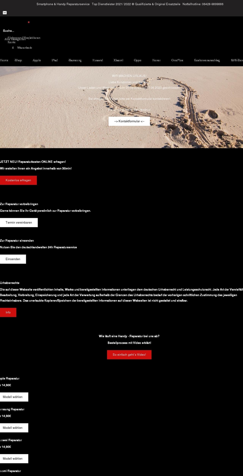 VOR URLAUB Shopify theme site example smartphoneklinikum.de