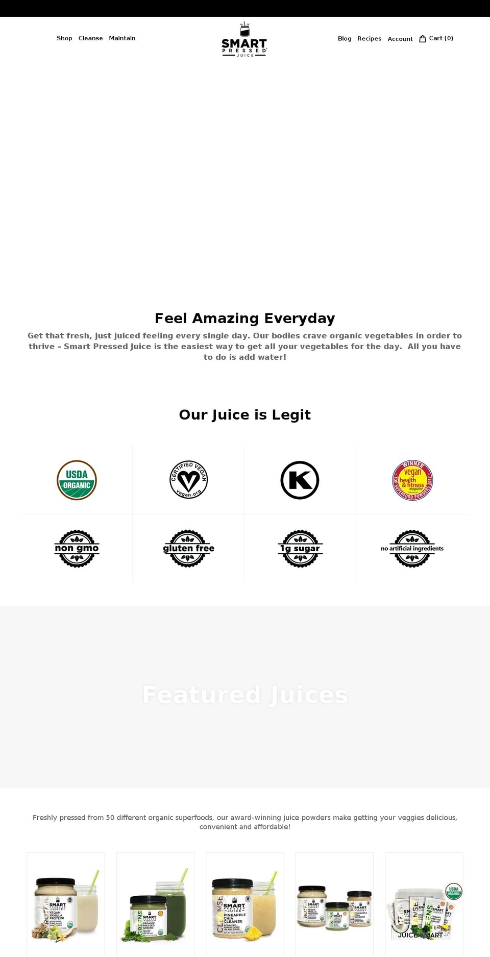 smartpressedcleanse.com shopify website screenshot