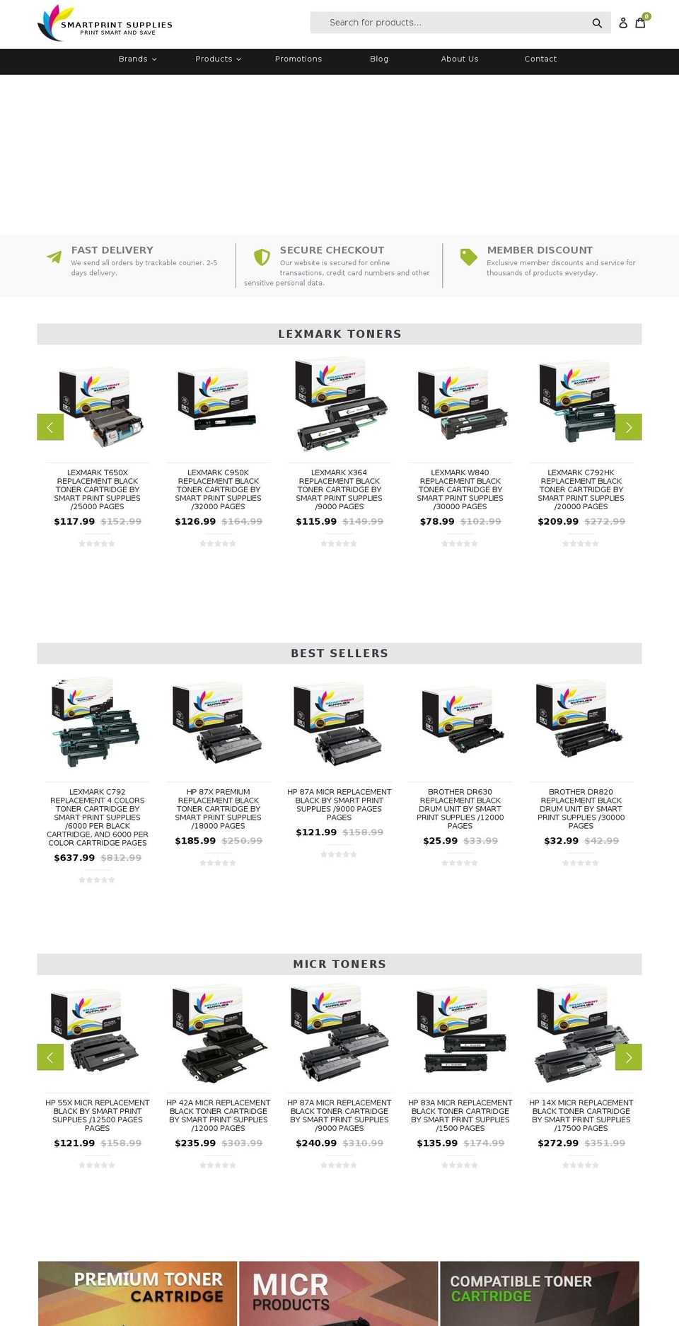 smartprintsupplies.com — Shopify storefront screenshot