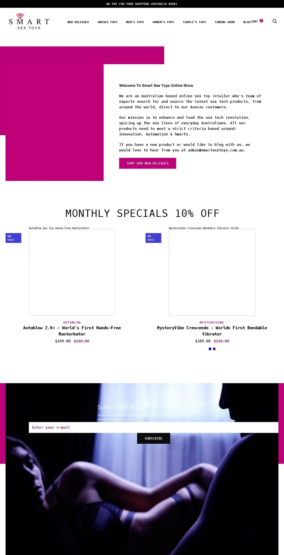 smartsextoys.com.au shopify website screenshot