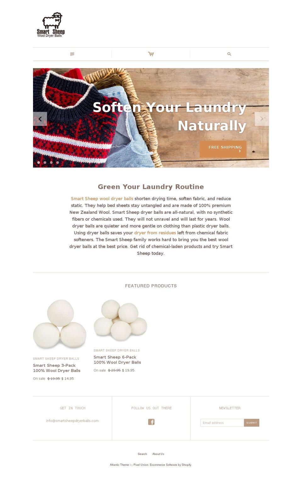 smartsheepdryerballs.com shopify website screenshot