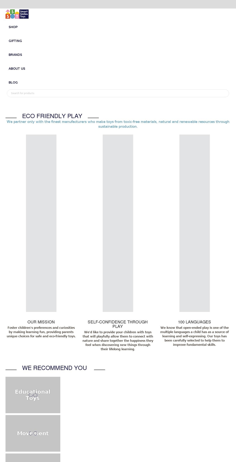 smartsmilestoys.com shopify website screenshot