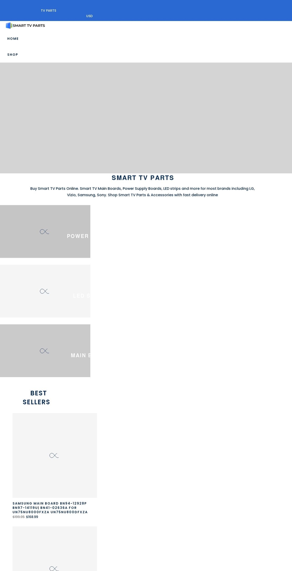 smarttvparts.com shopify website screenshot