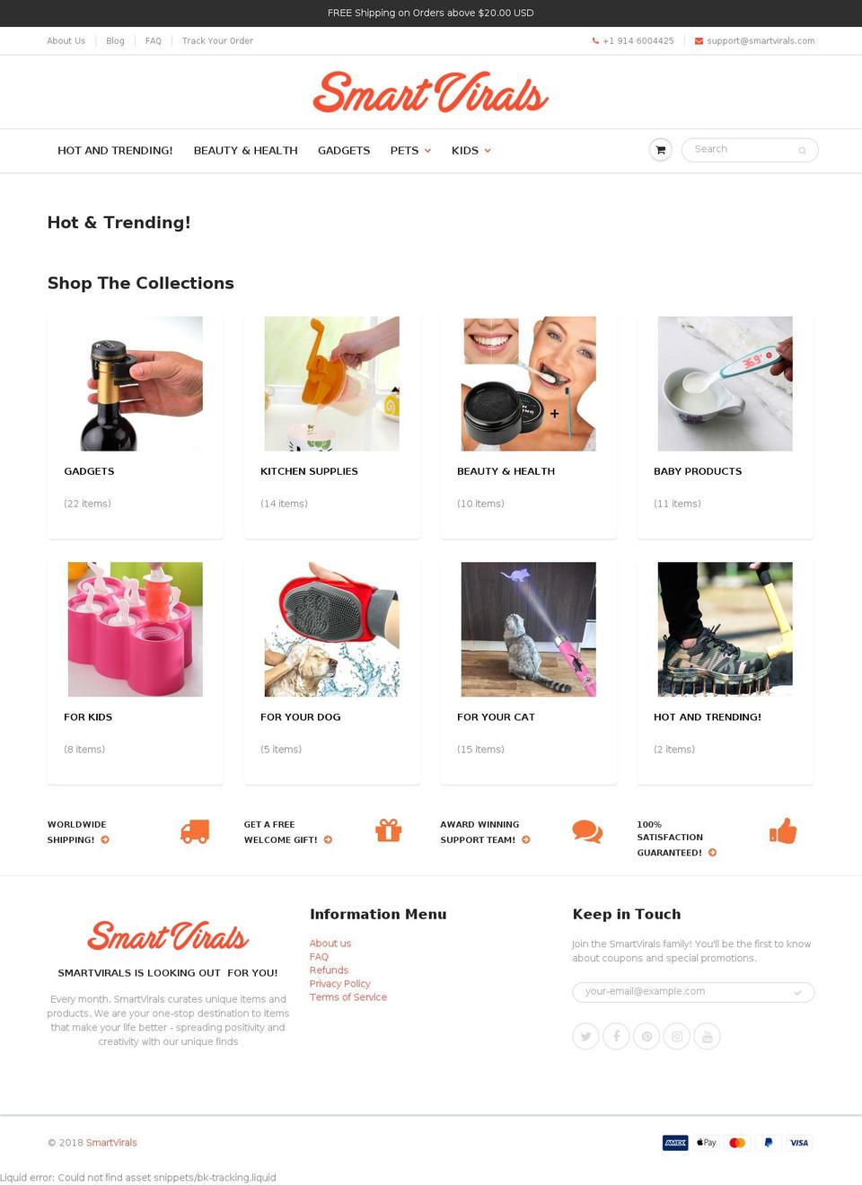smartvirals.com shopify website screenshot