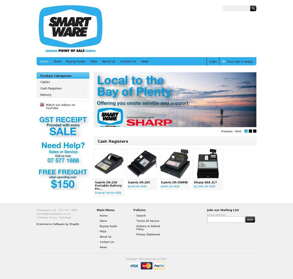 smartware.co.nz shopify website screenshot