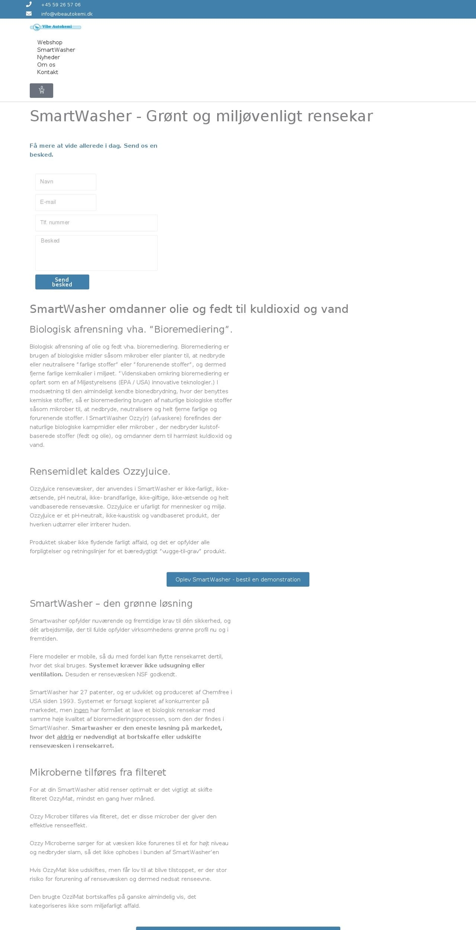 smartwasher.dk shopify website screenshot