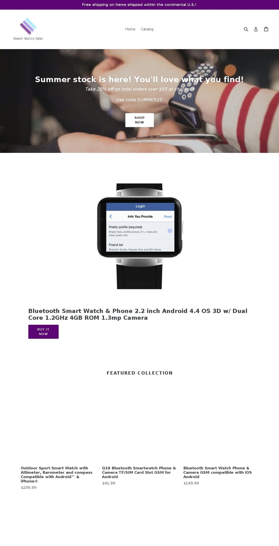 smartwatchsync.com — Shopify storefront screenshot