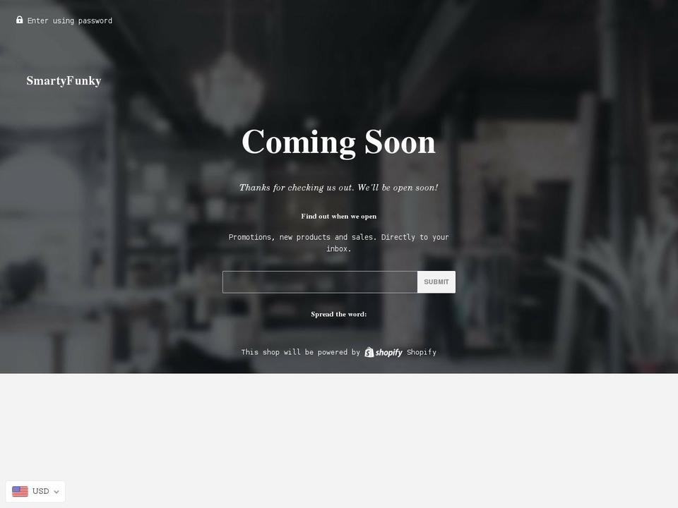 smartyfunky.com — Shopify storefront screenshot