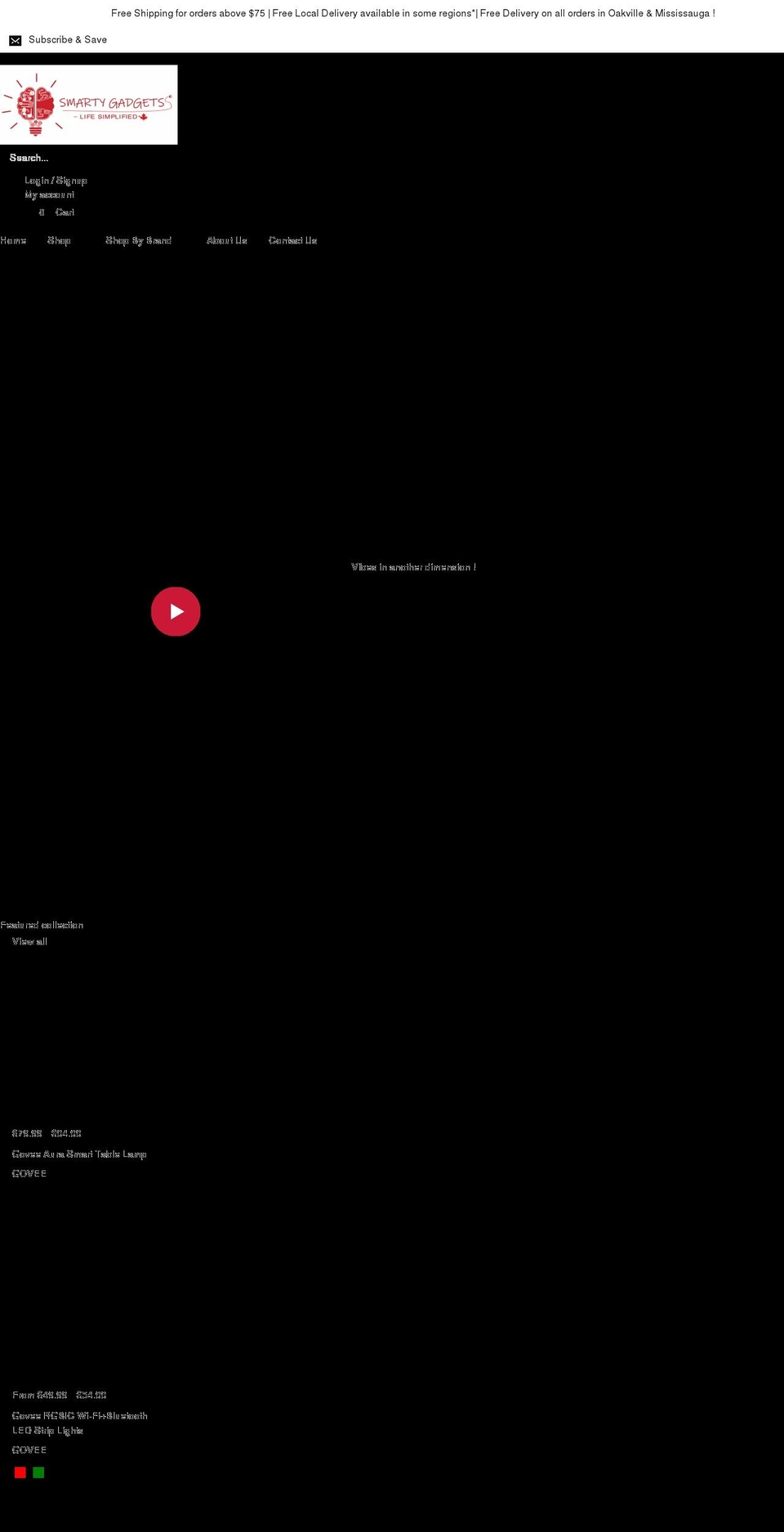 smartygadgets.ca shopify website screenshot