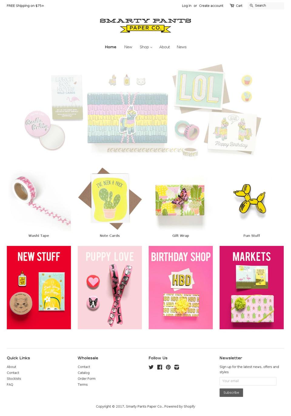 smartypantspaper.com shopify website screenshot