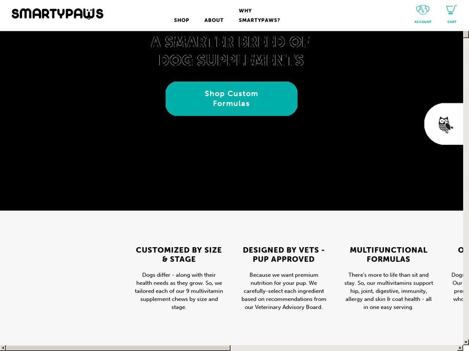 smartypawsvitamins.com — Shopify storefront screenshot