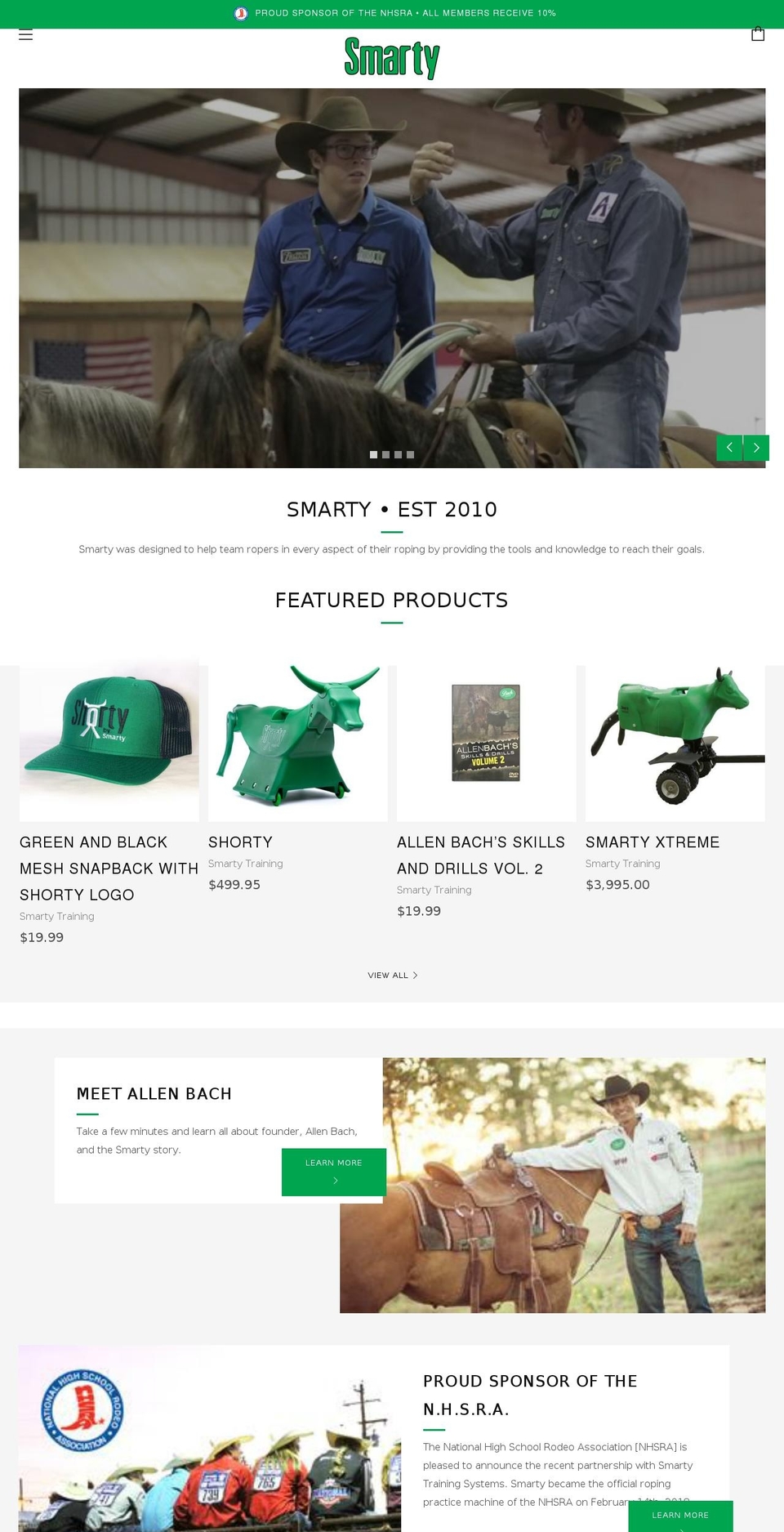 Smarty Shopify theme site example smartytraining.com