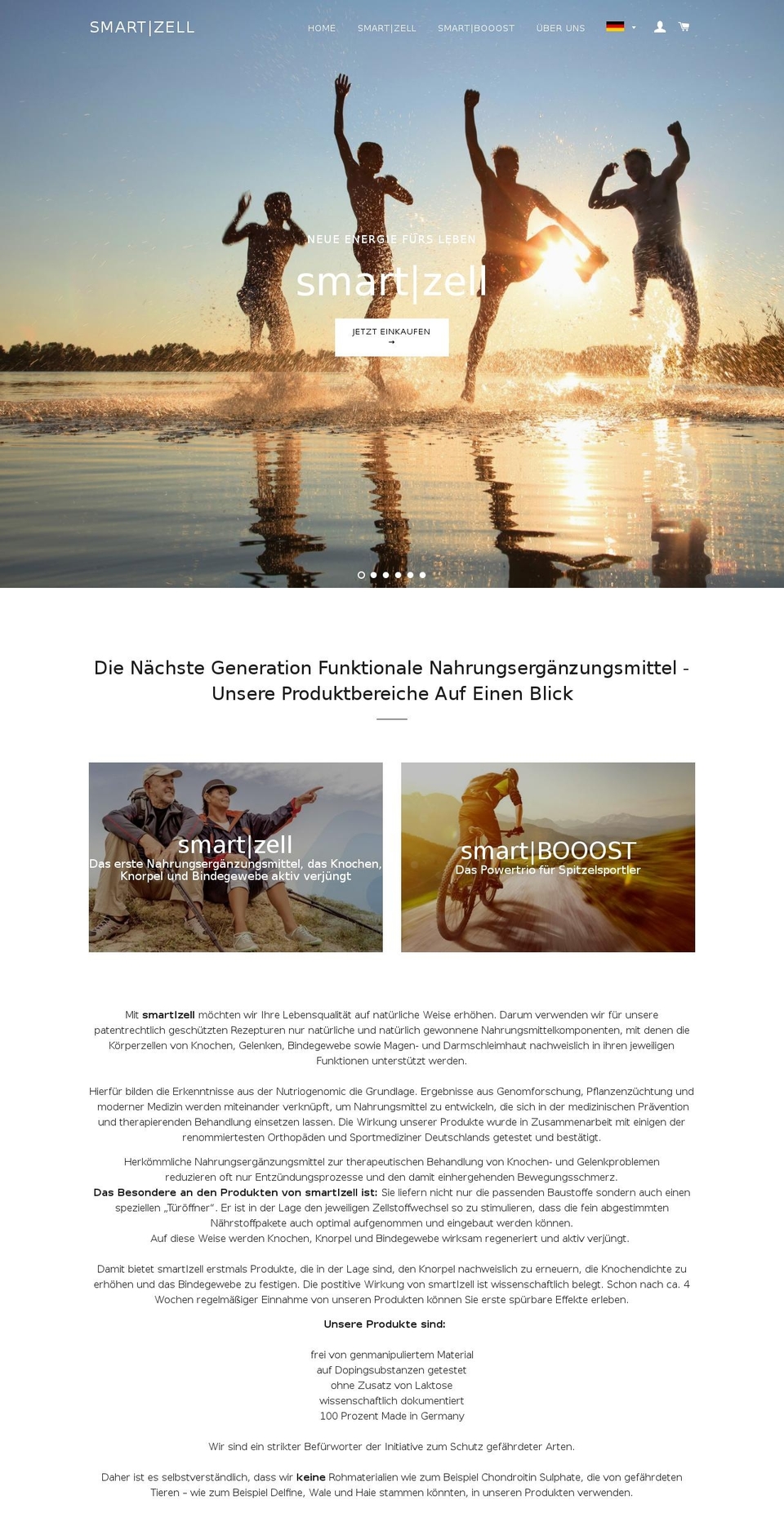 SmartZell Shopify theme site example smartzell.de