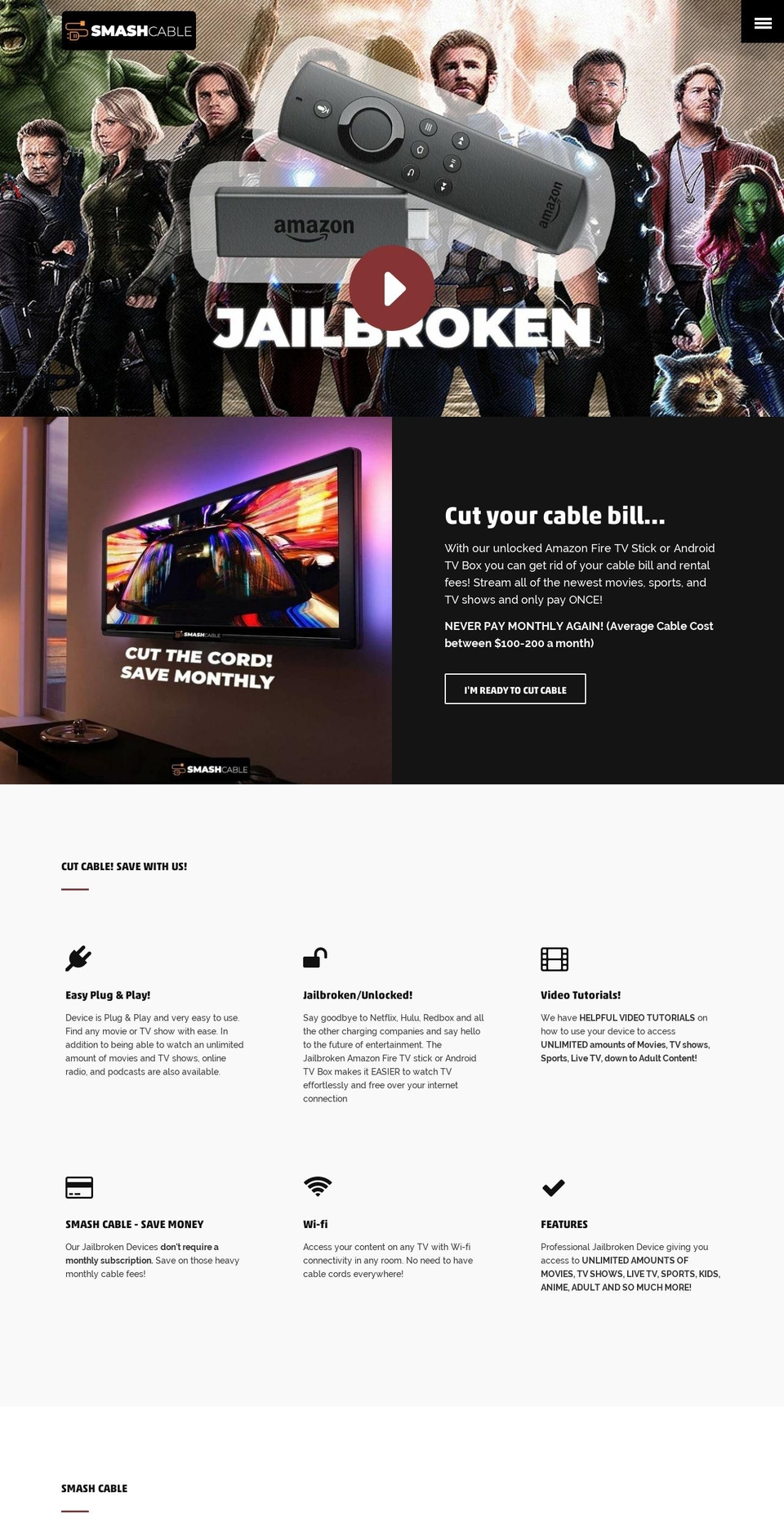 smashcable.com — Shopify storefront screenshot