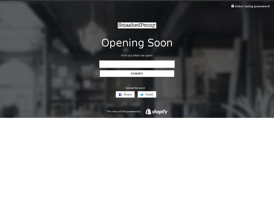 smashedpennyjewelry.com shopify website screenshot