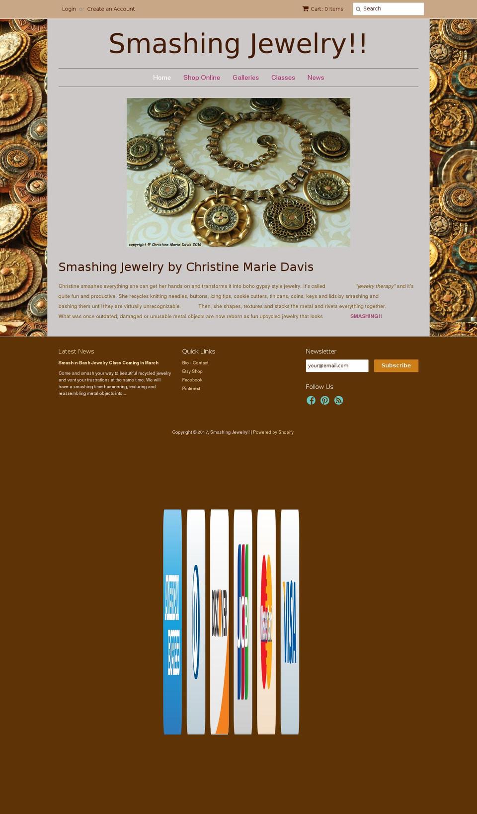 smashingjewelry.com shopify website screenshot