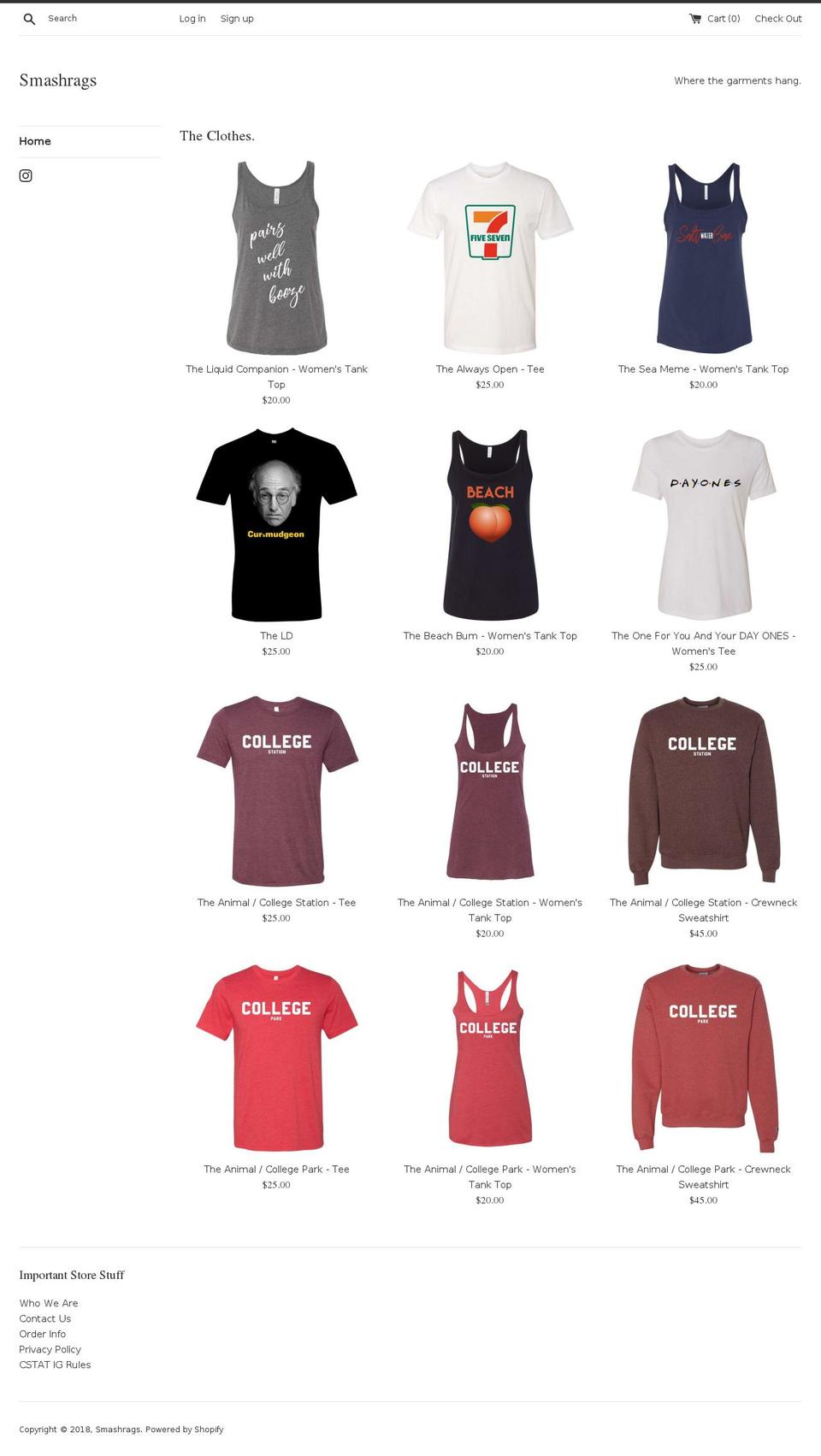 smashrags.com — Shopify storefront screenshot