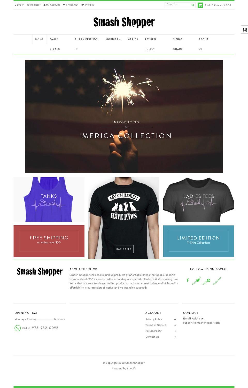smashshopper.com — Shopify storefront screenshot