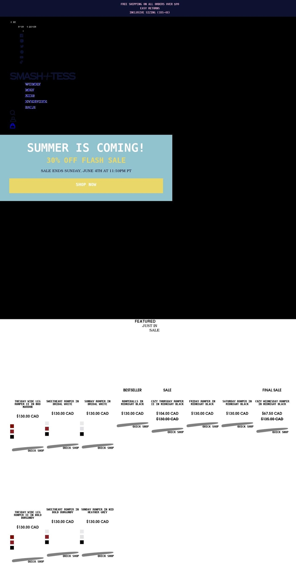 smashtess.ca shopify website screenshot
