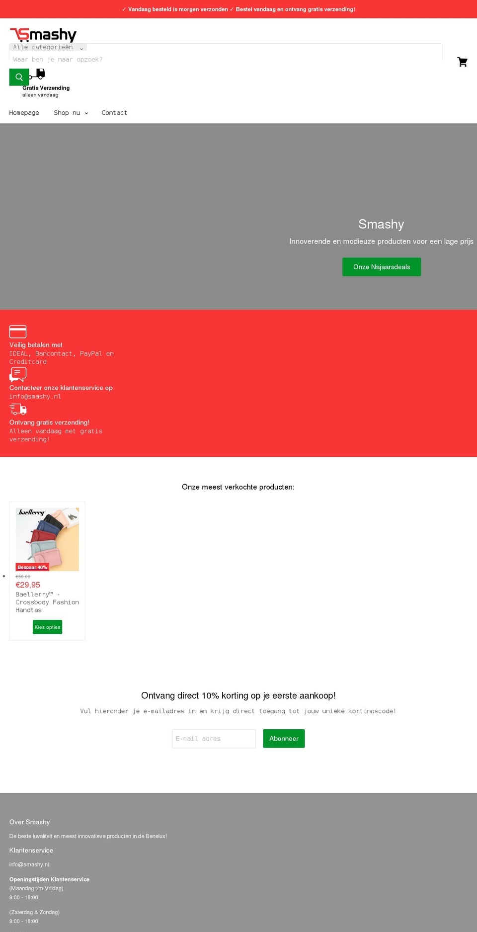 Thema Shopify theme site example smashy.nl