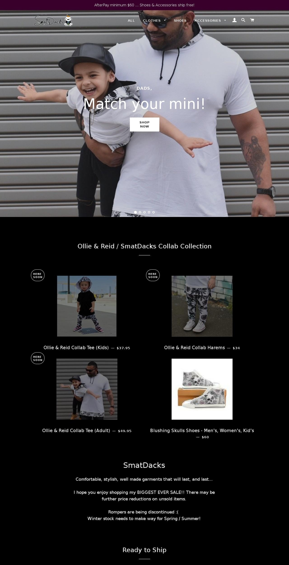 smatdacks.com shopify website screenshot