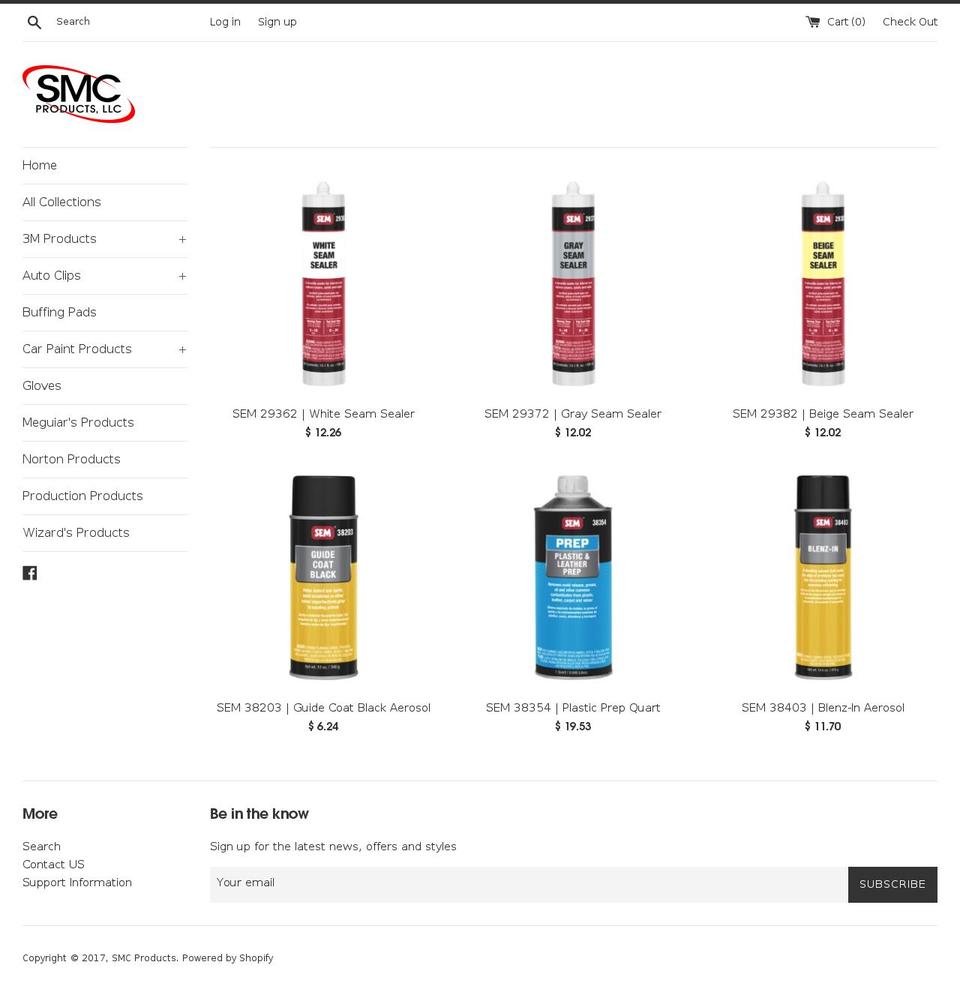 smcproductsonline.com shopify website screenshot