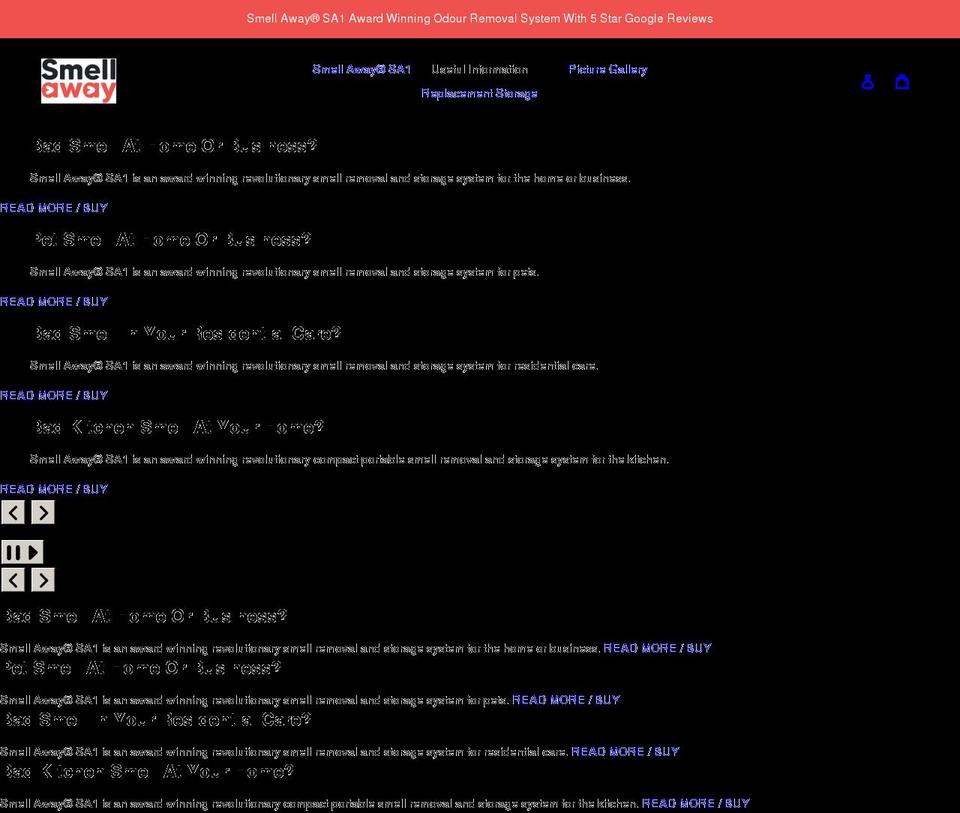 smellaway.com shopify website screenshot