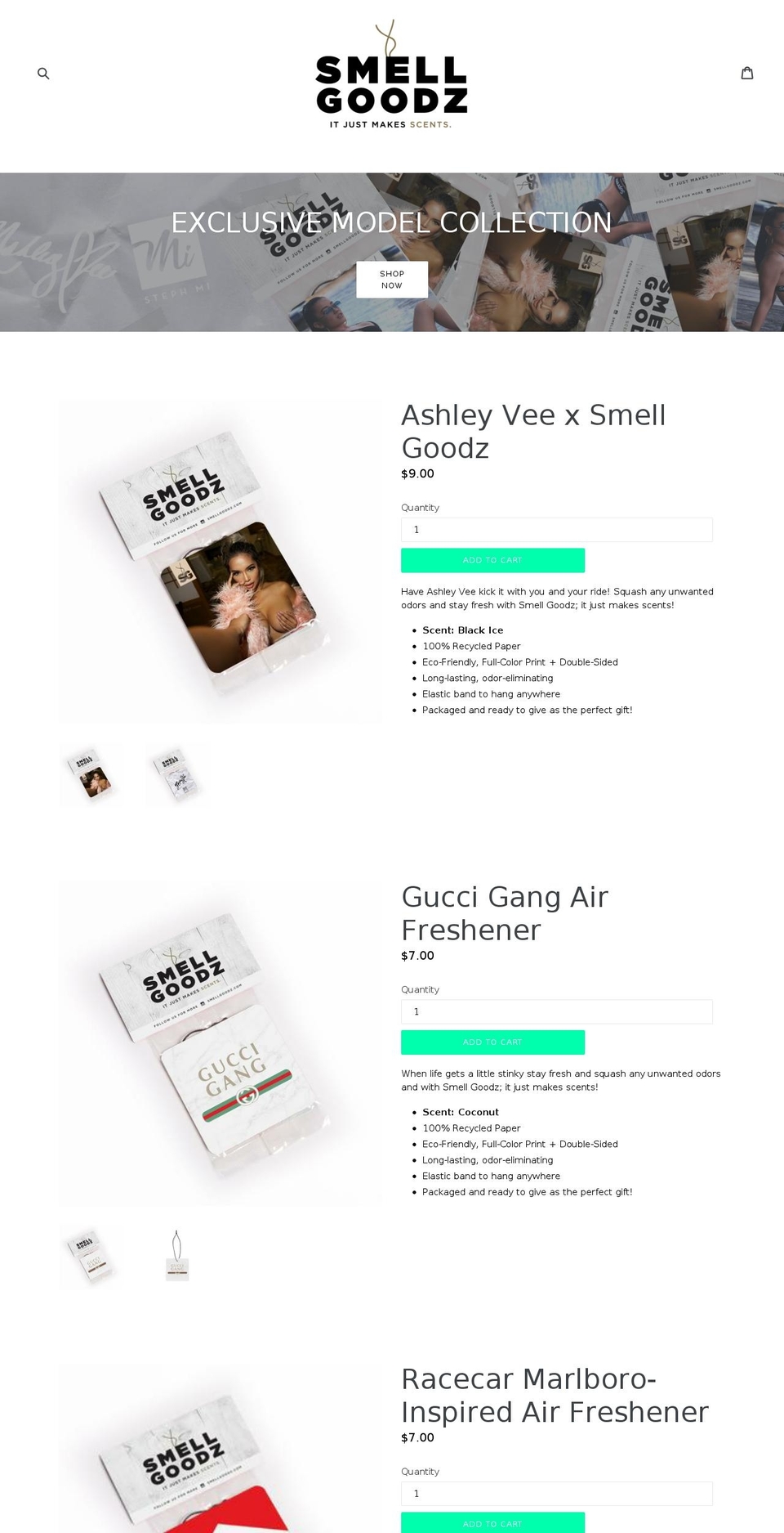 smellgoodz.com — Shopify storefront screenshot