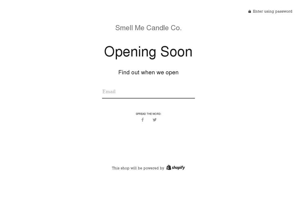 smellmecandlecompany.com shopify website screenshot