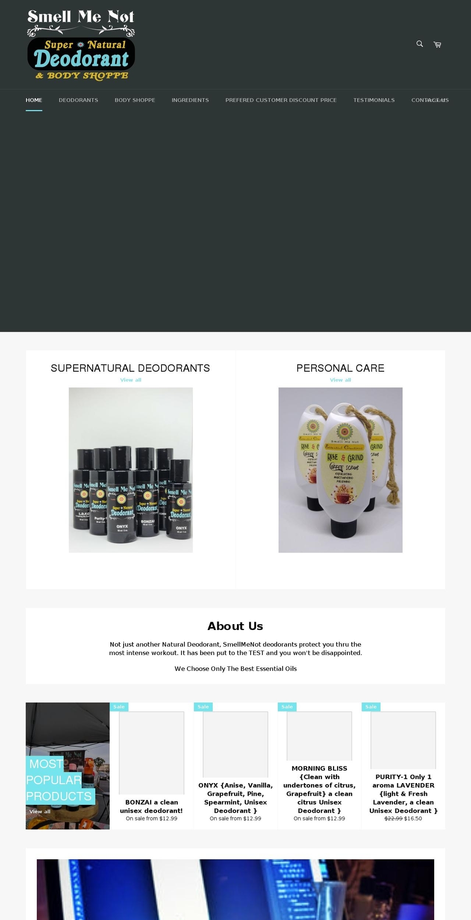 smellmenot.com shopify website screenshot