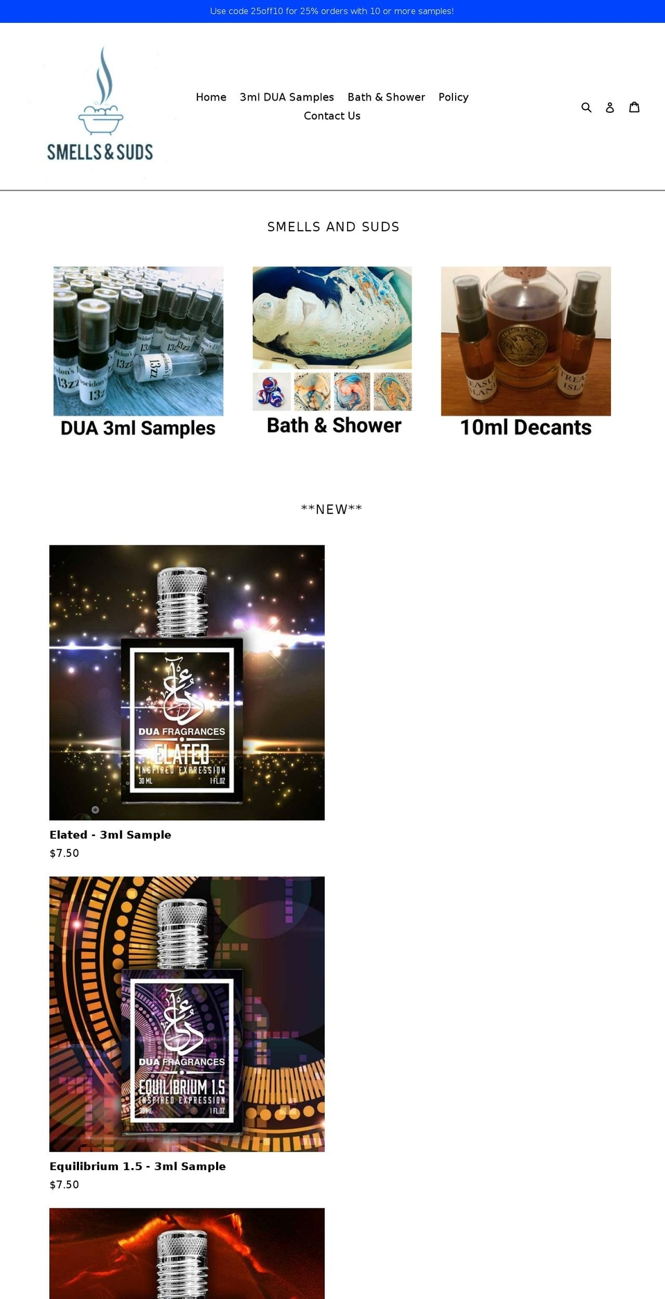 smellsandsuds.com shopify website screenshot