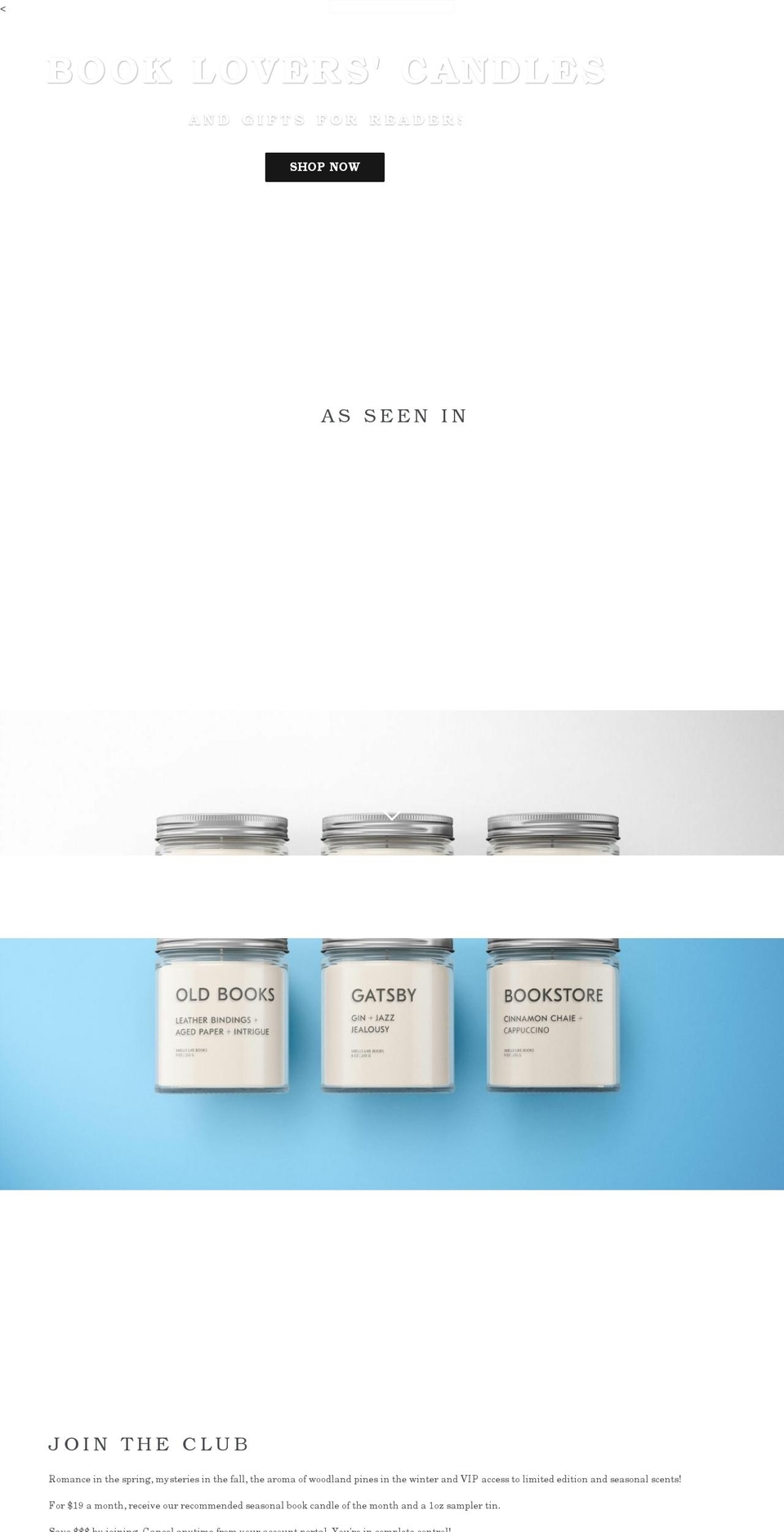 smellslikebooks.com shopify website screenshot