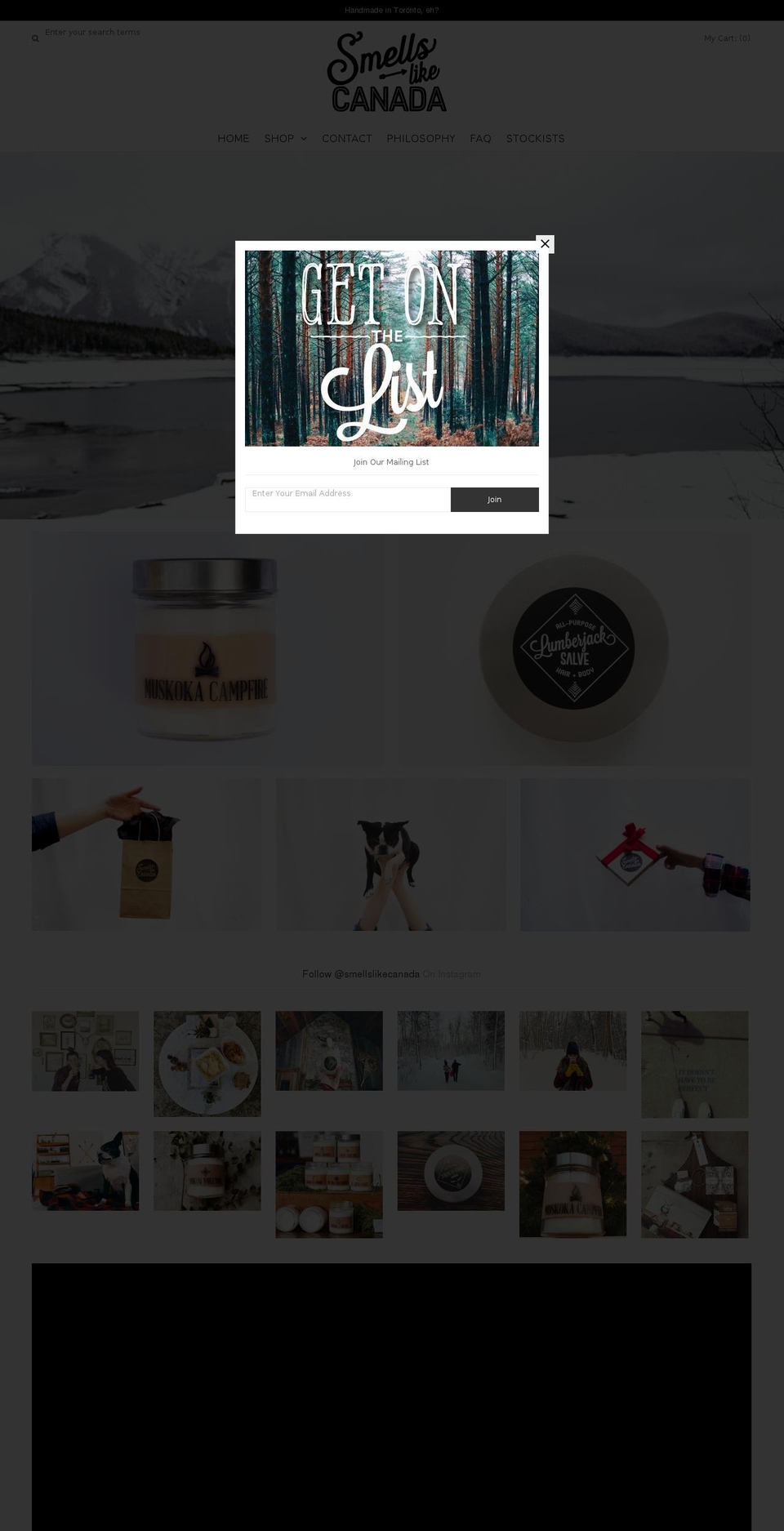 smellslikecanada.com — Shopify storefront screenshot