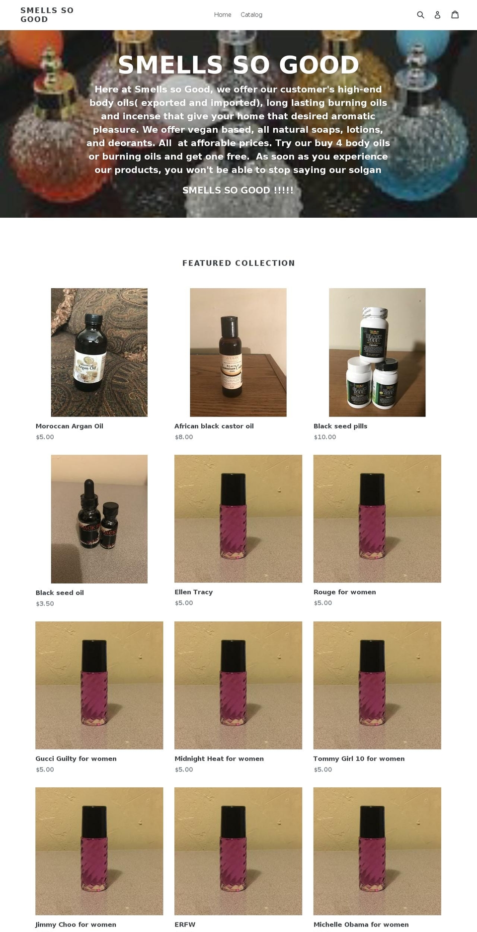 smellssogood.org shopify website screenshot