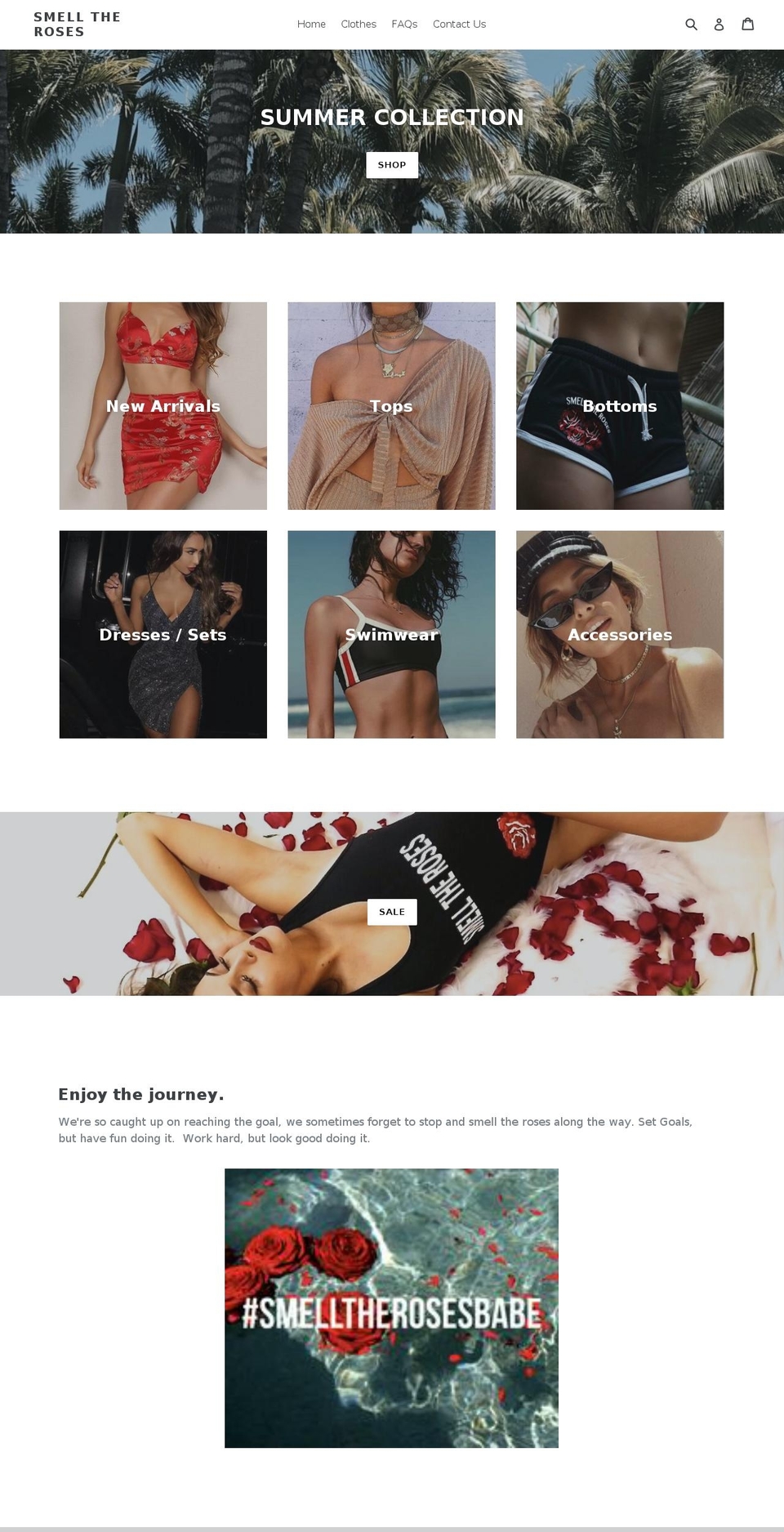 smelltheroses.us shopify website screenshot