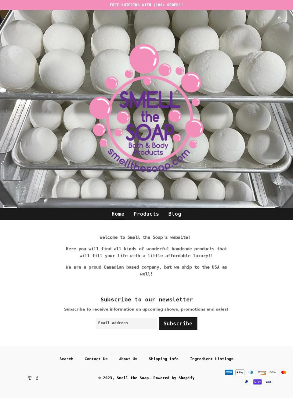 smellthesoap.com shopify website screenshot