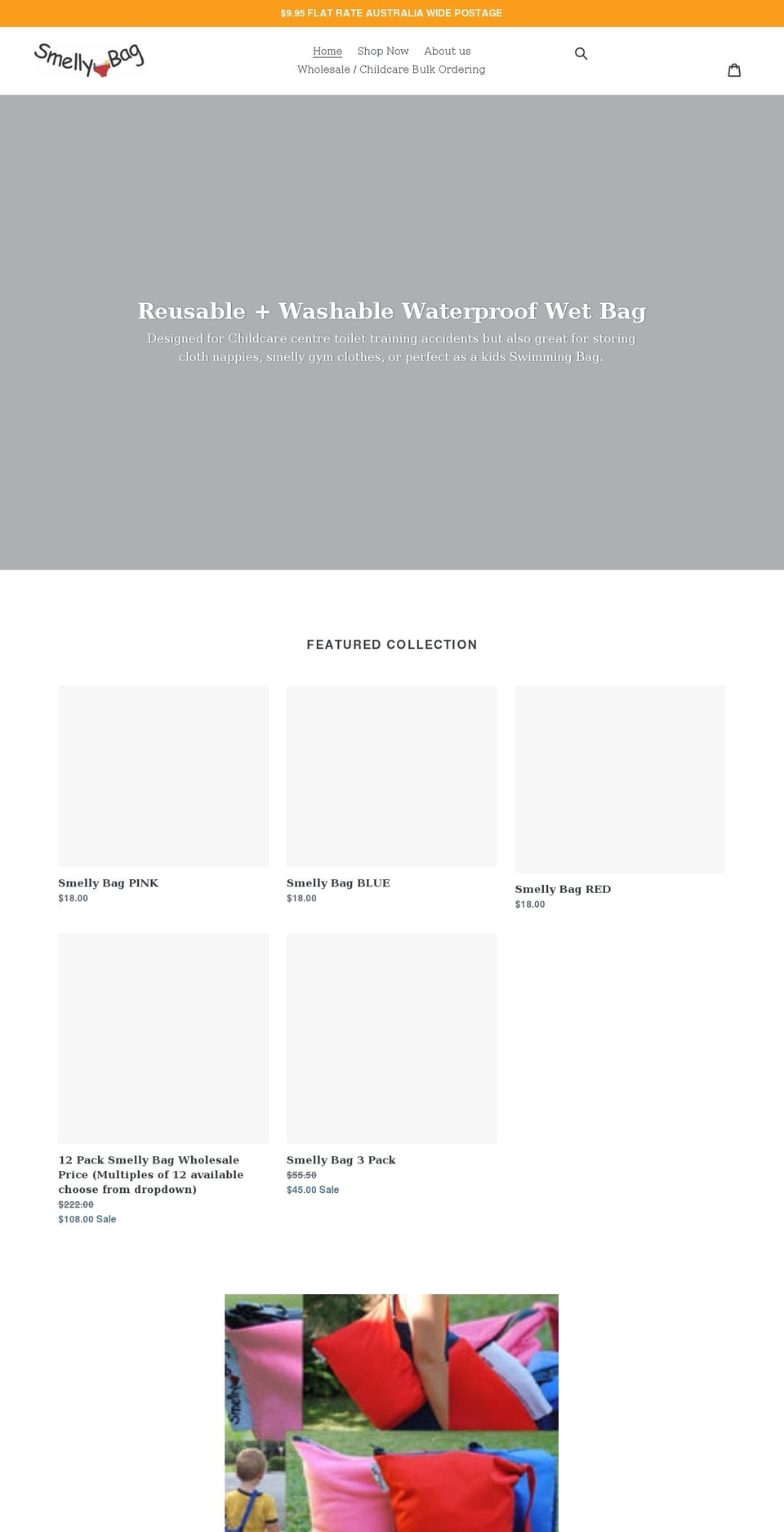 smellybag.com.au shopify website screenshot