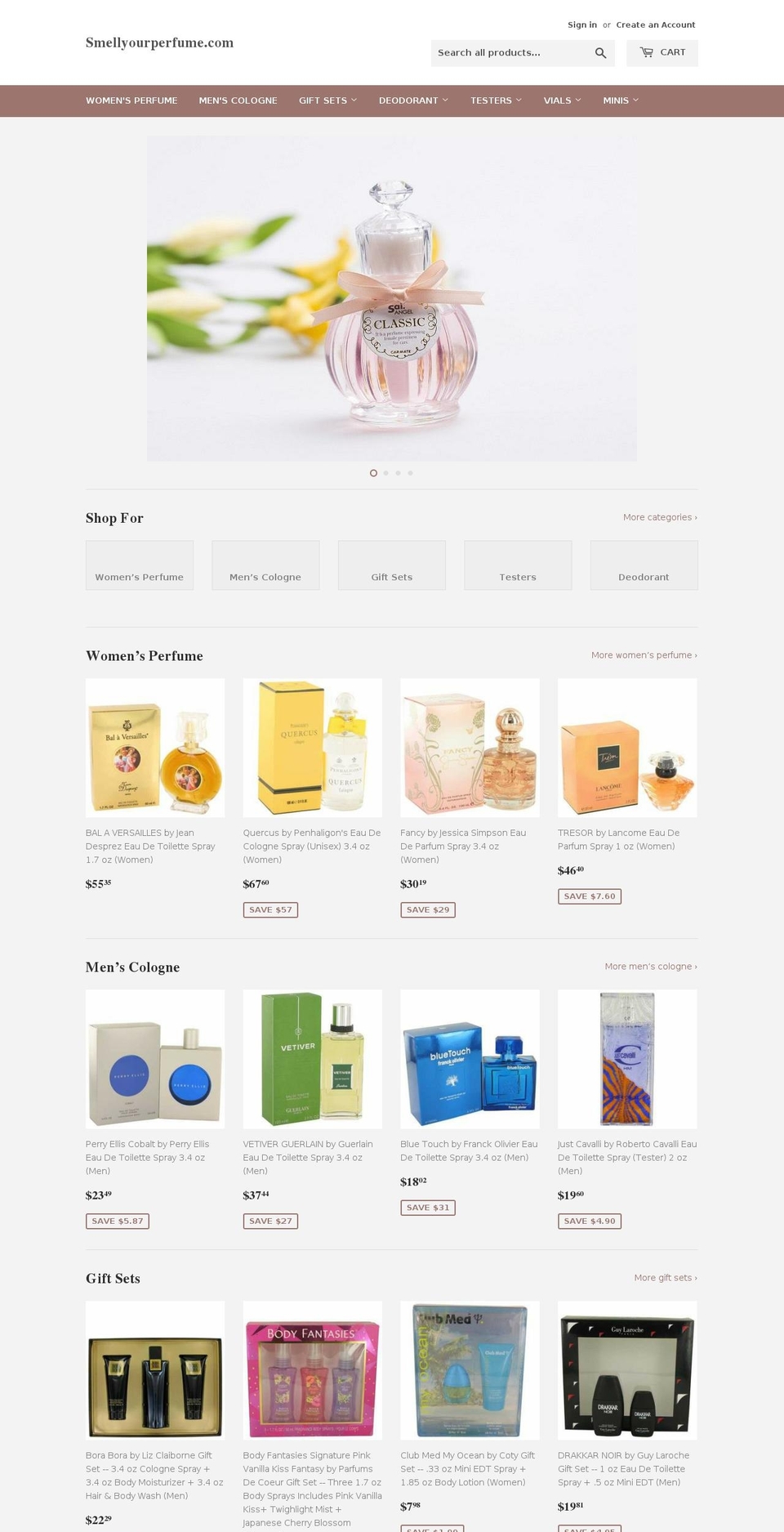 smellyourperfume.com — Shopify storefront screenshot