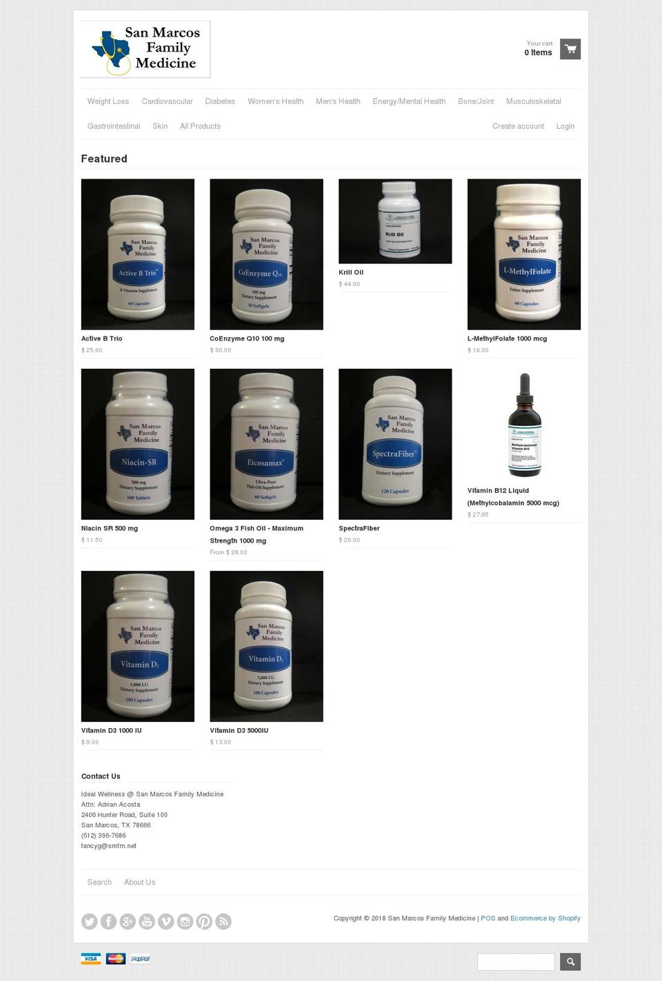 smfmwellness.net shopify website screenshot