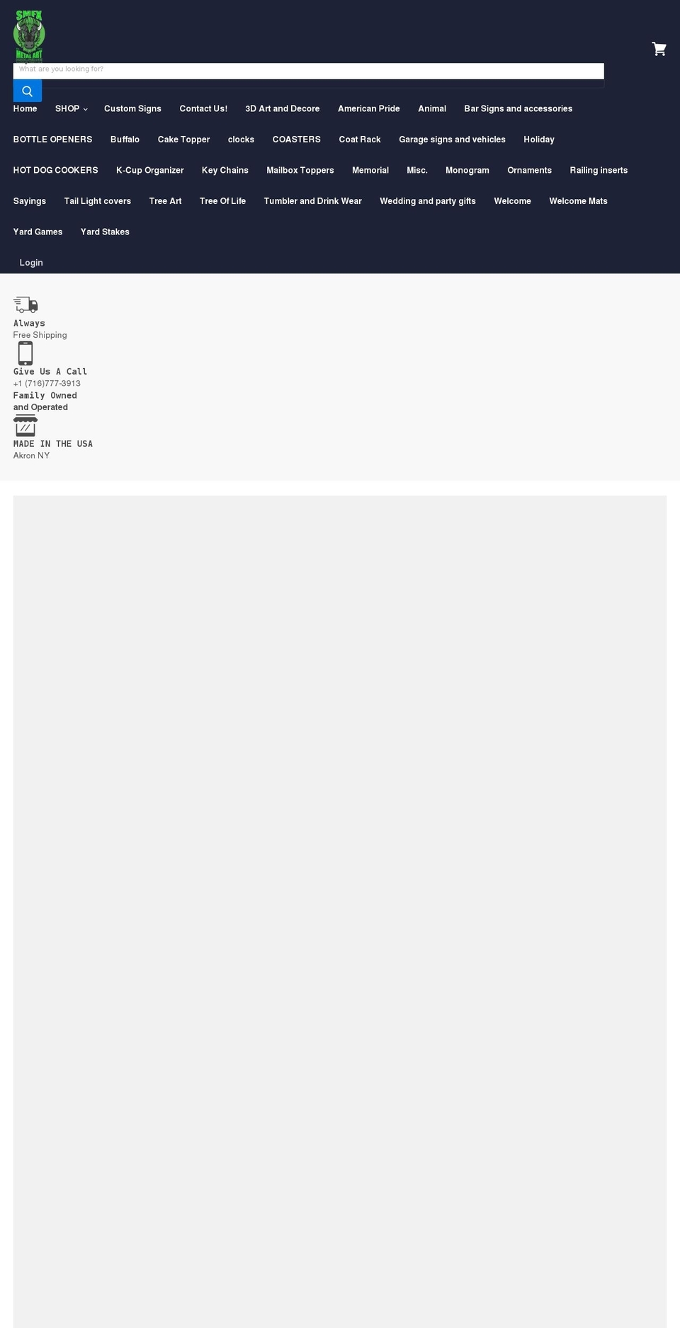 smfxmetalart.com shopify website screenshot