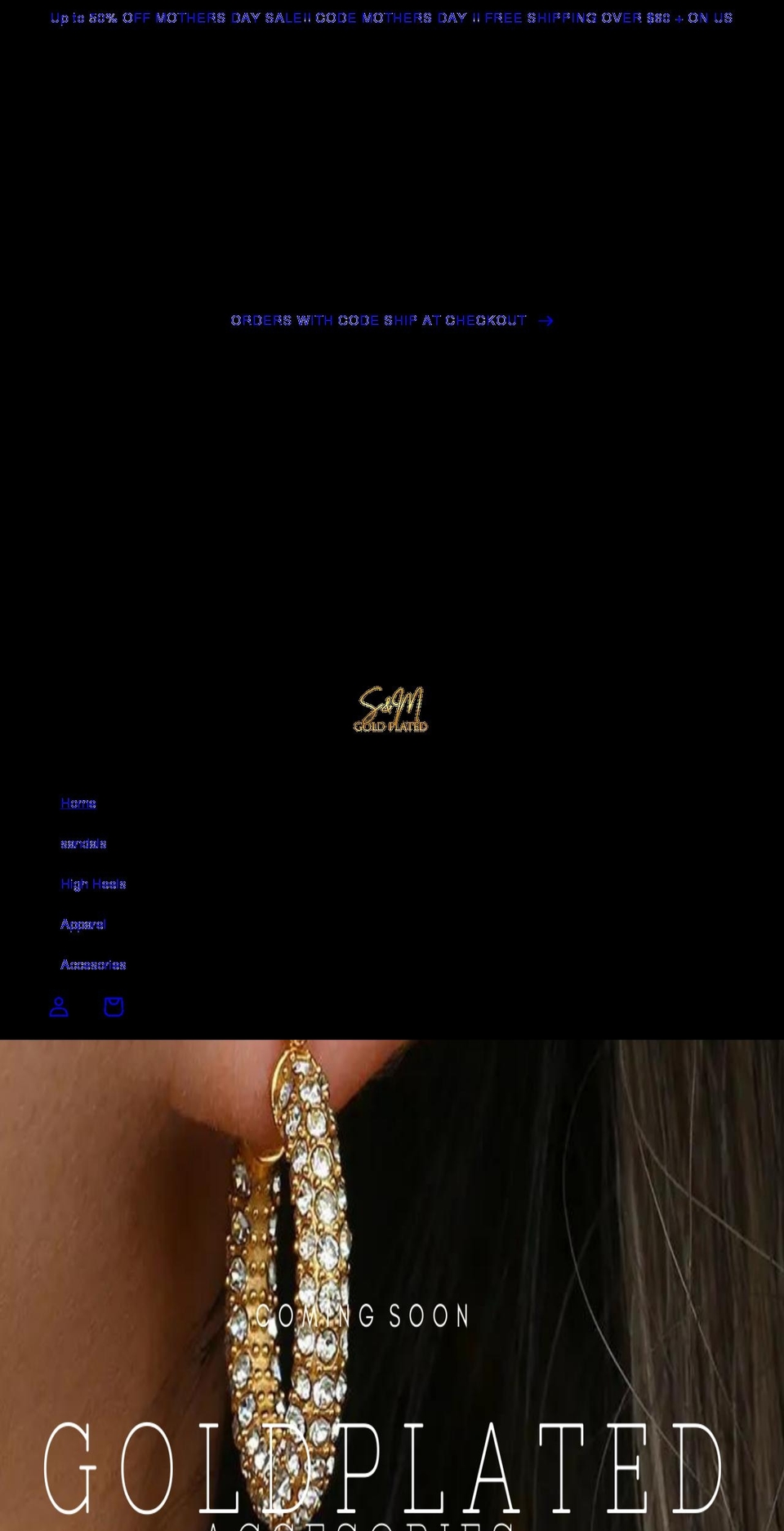 smgoldplated.com shopify website screenshot