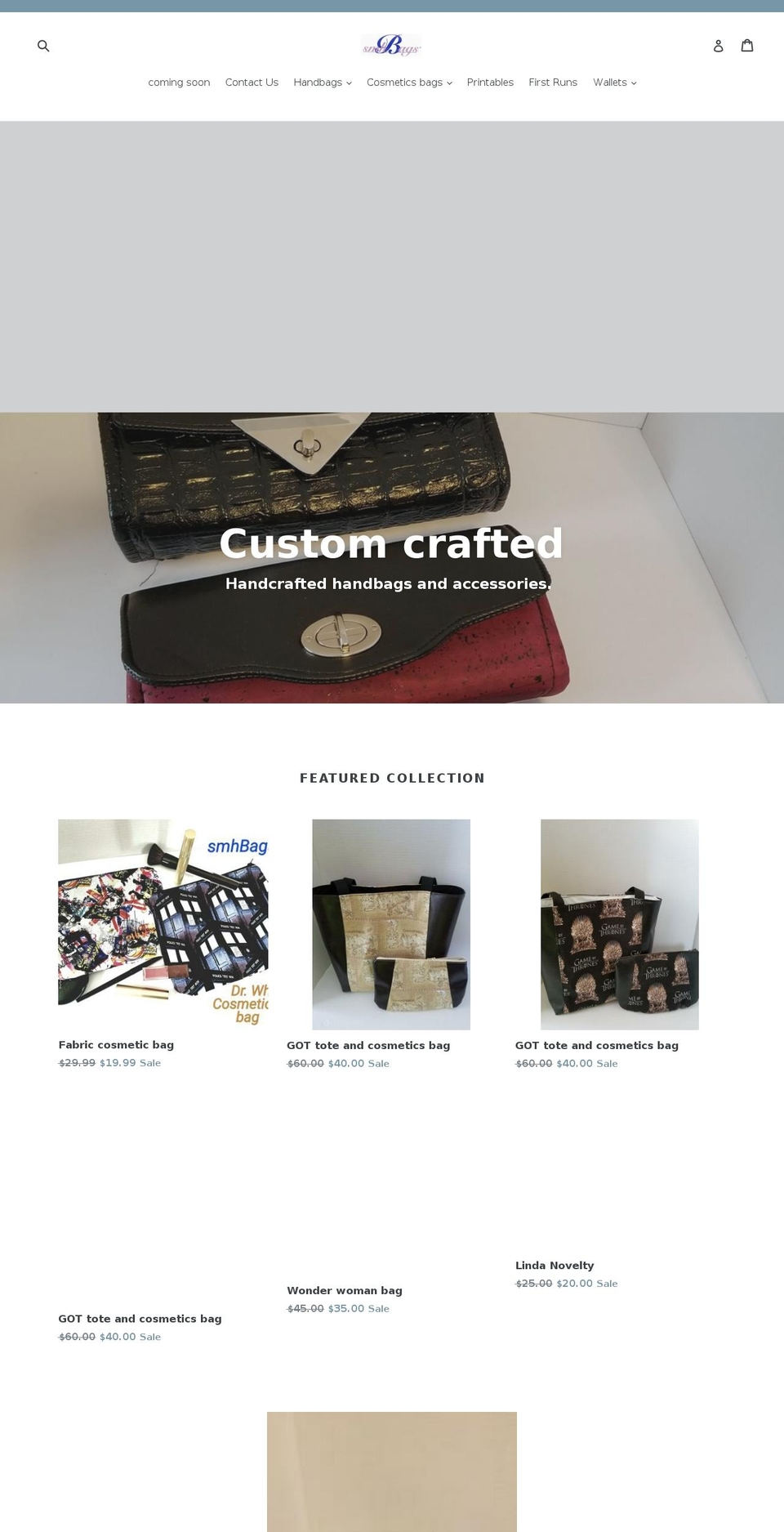 smhbags.com — Shopify storefront screenshot