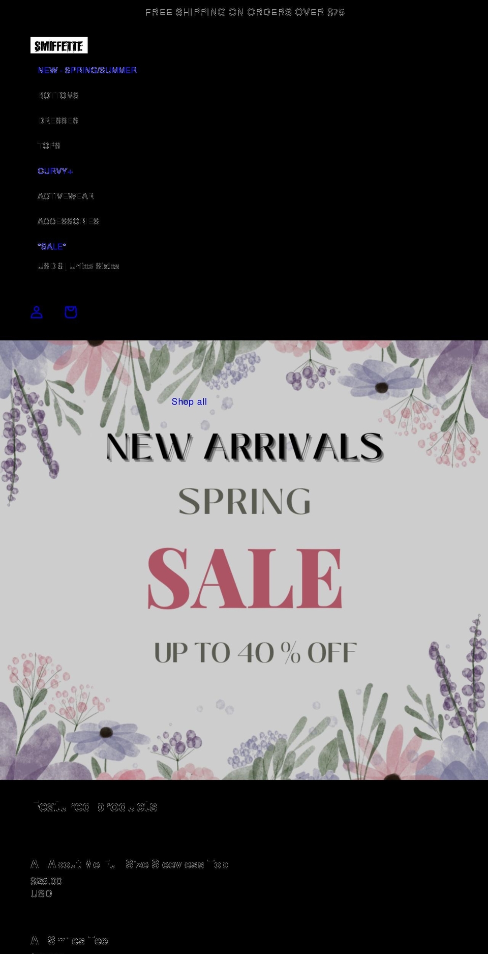 smiffette.com shopify website screenshot