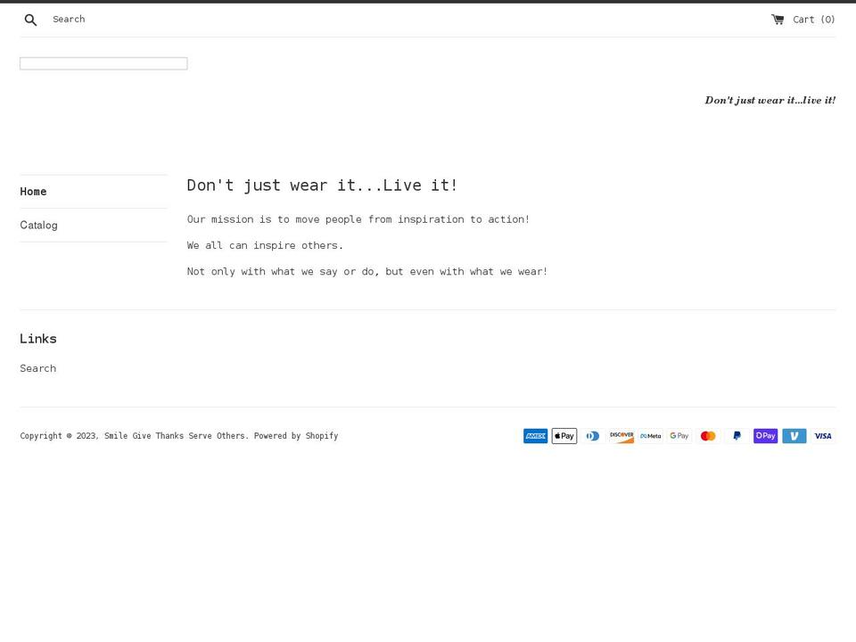 smile-give-thanks-serve-others.myshopify.com shopify website screenshot
