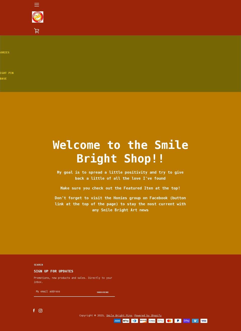 smilebrightpins.com shopify website screenshot