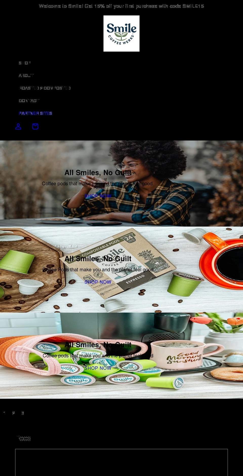 smilecoffeewerks.com shopify website screenshot