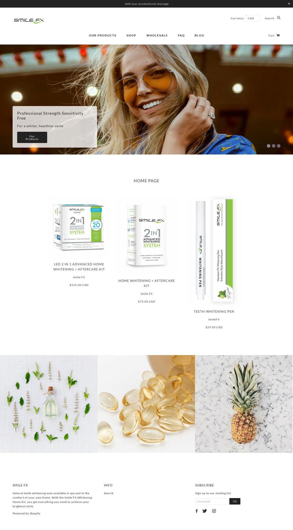 smilefx.com shopify website screenshot