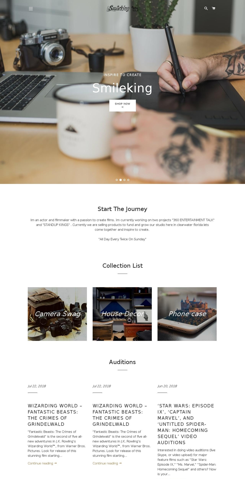 smilekingfilms.com shopify website screenshot